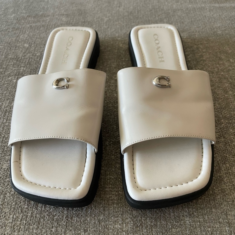 Coach Florence Women's White Slide Sandals